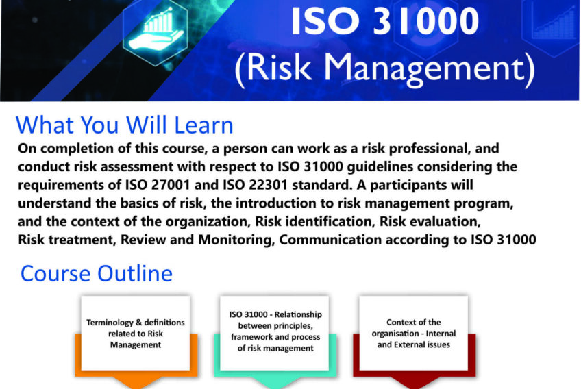 ISO 31000 risk management training Nigeria course banner showing certification program and risk management framework learning