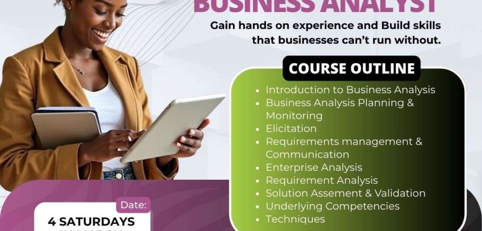 Business analysis training Nigeria, globally certified business analyst weekend course