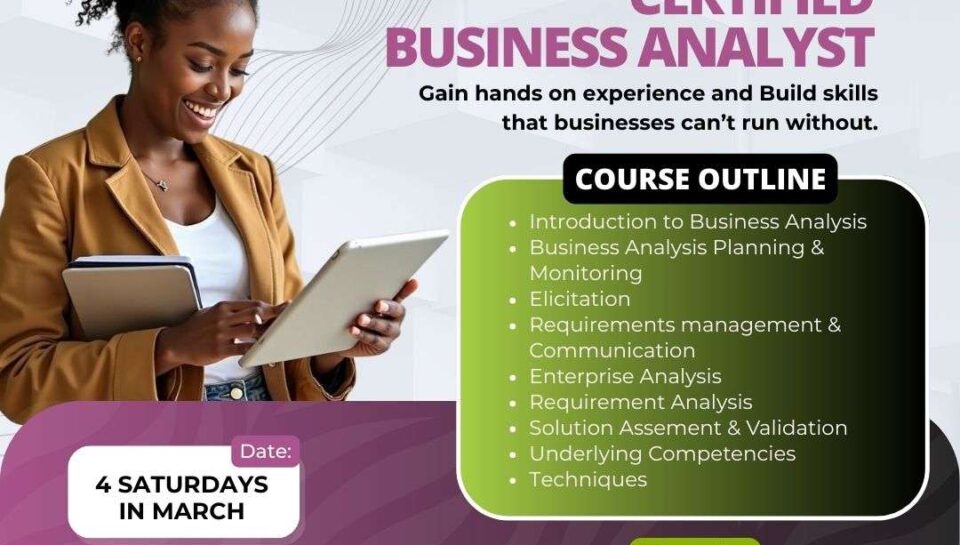 Business analysis training Nigeria, globally certified business analyst weekend course