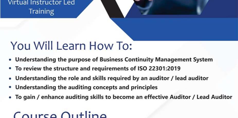 Professional ISO 22301 Lead Auditor Training for Business Continuity Management Systems and organizational resilience.