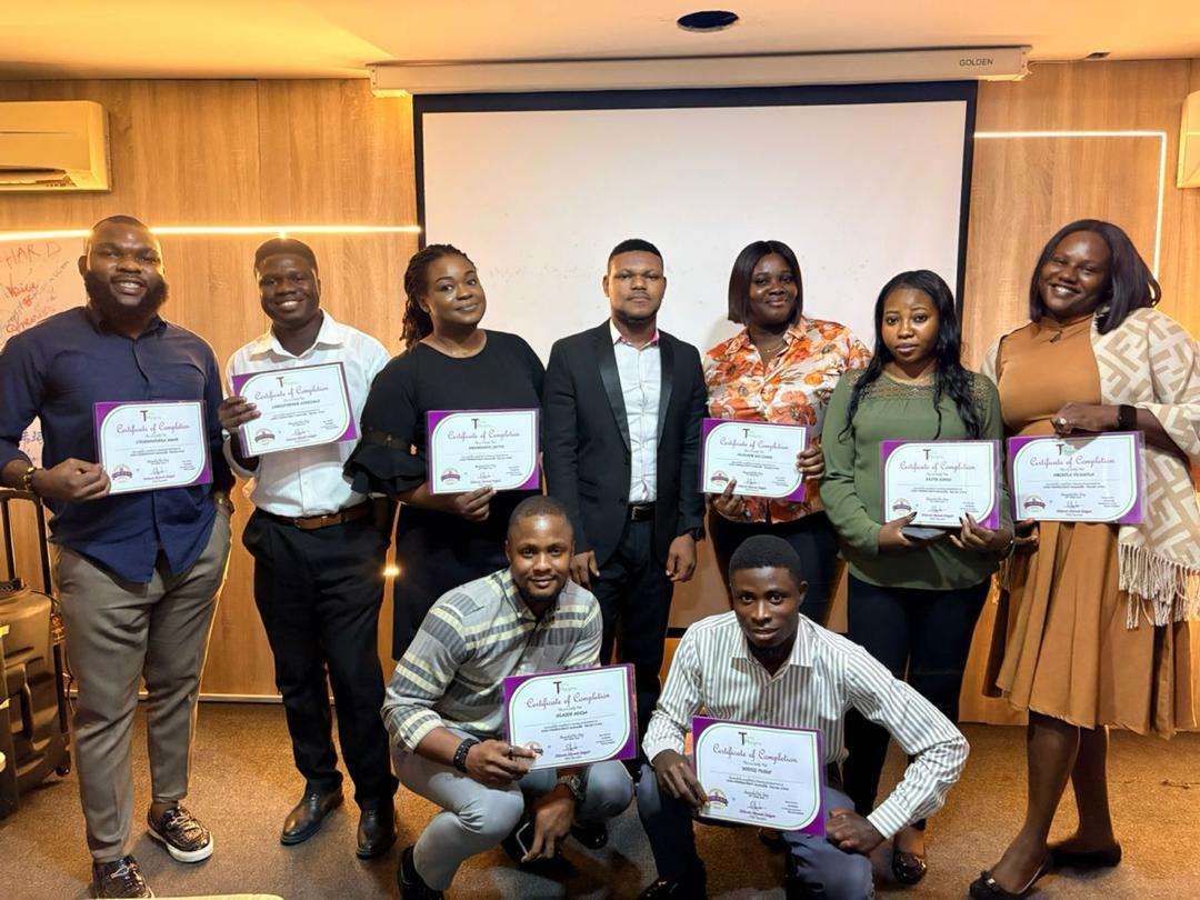 Professionals receiving certificates