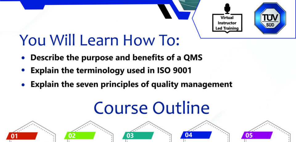 ISO 9001 Lead Auditor Quality Management System training by Training Heights, Lagos, showing course outline and July dates