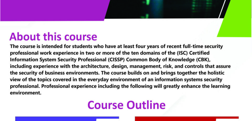 Information Security Training and Cybersecurity Skills - CISSP Course Training Heights CISSP flyer for information security training and cybersecurity skills development.