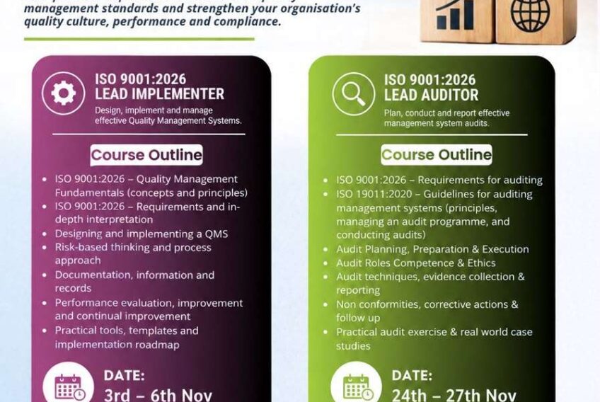 Training Heights ISO 9001:2026 Lead Implementer and Lead Auditor training in November 2026