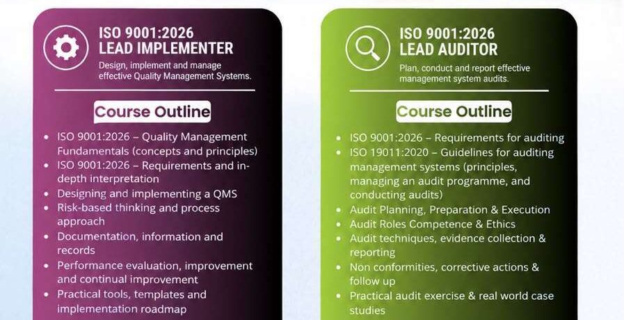 Training Heights ISO 9001:2026 Lead Implementer and Lead Auditor training in November 2026